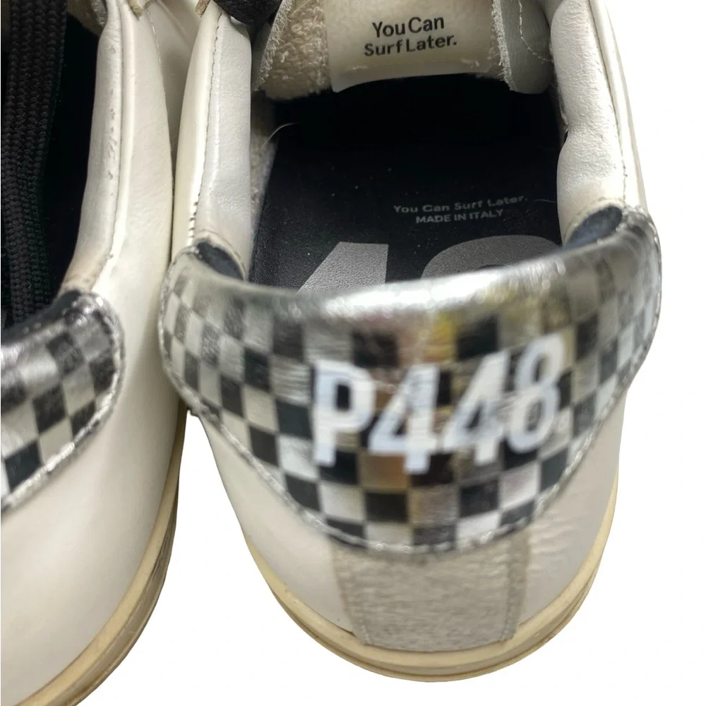 P448 Men's White and Black Sneakers